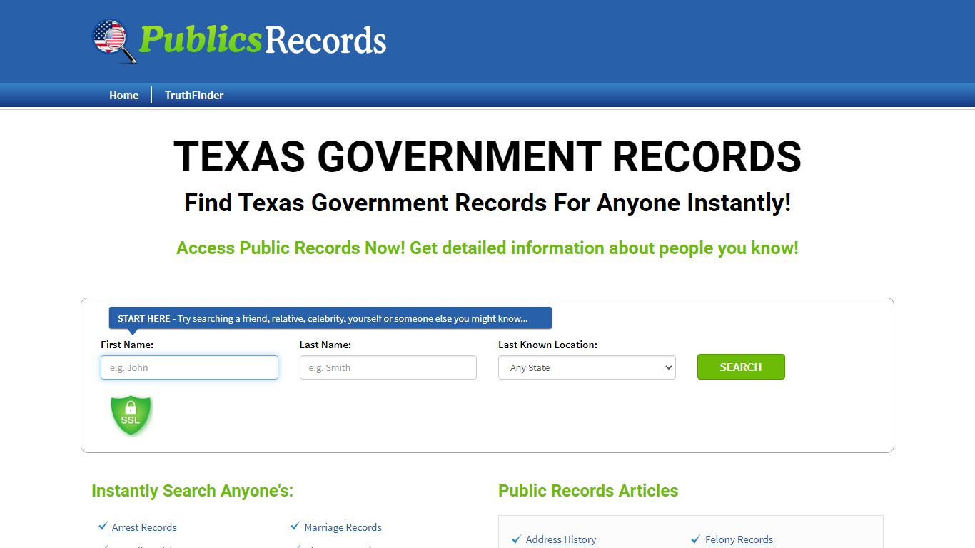 Find Texas Government Records For Anyone Instantly!